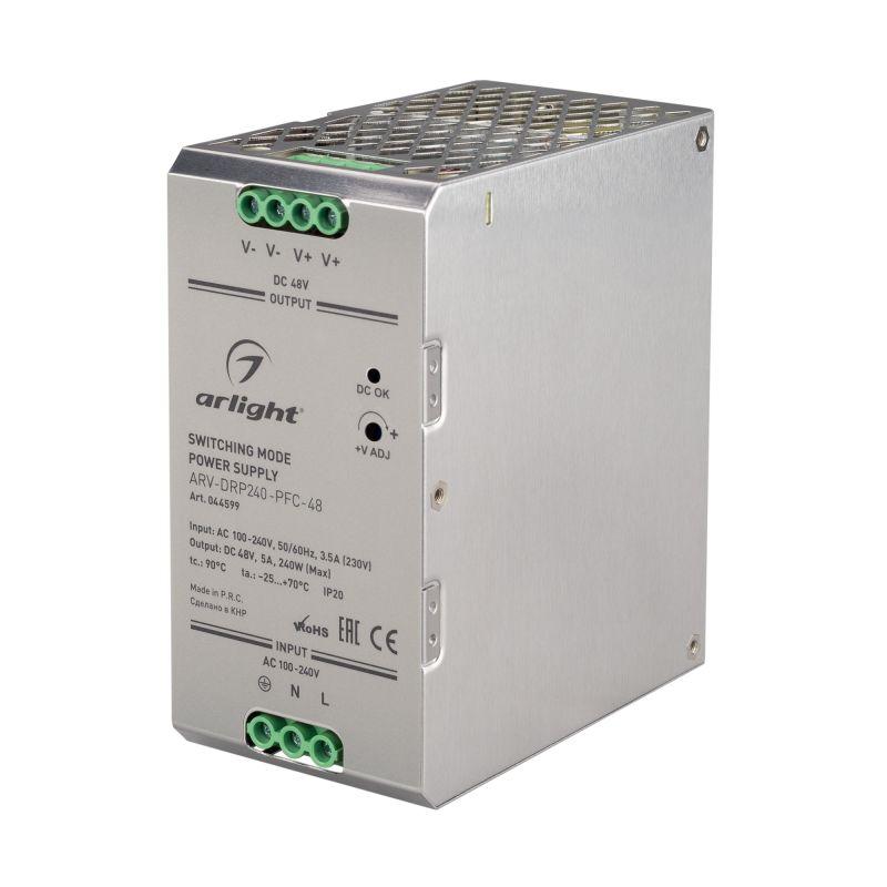 блок питания arv-drp240-pfc-48 (48в 5а 240вт) ip20 металл arlight 044599 от BTSprom.by