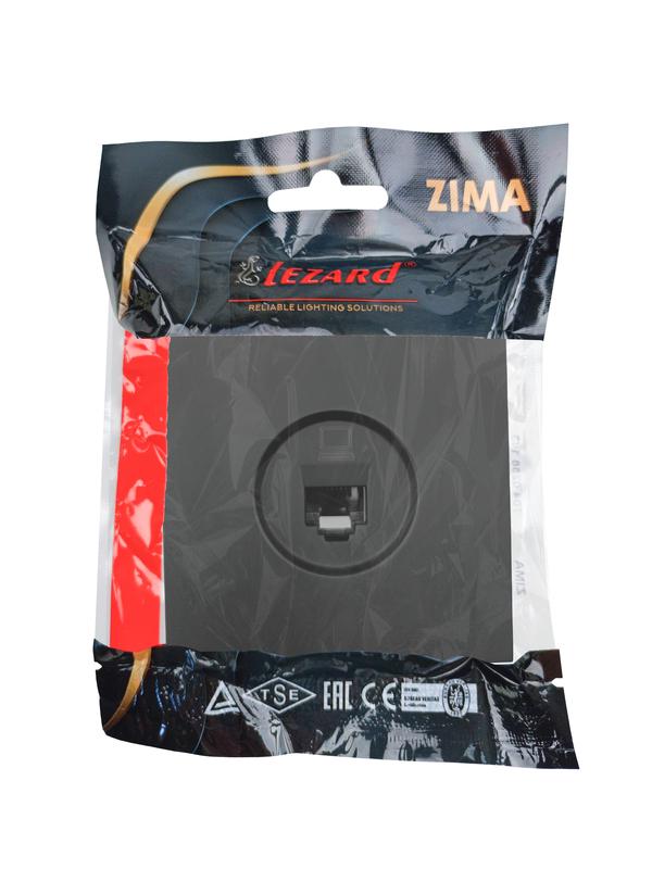  Розетка компьютерная 1-мест. СП ZIMA IP20 черн. бархат LEZARD 704-4288-139 фото в каталоге от BTSprom.by