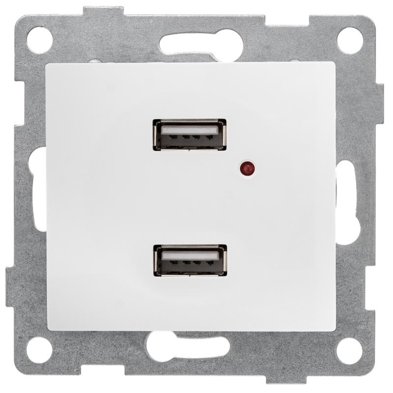 механизм розетки usb 2-местн. сп bravo жемчуж. gusi с10usb2-028 от BTSprom.by