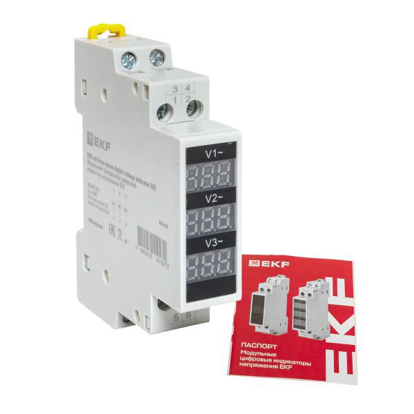  Индикатор напряжения модульный трехфазный цифровой EKF VDI-G33 фото в каталоге от BTSprom.by