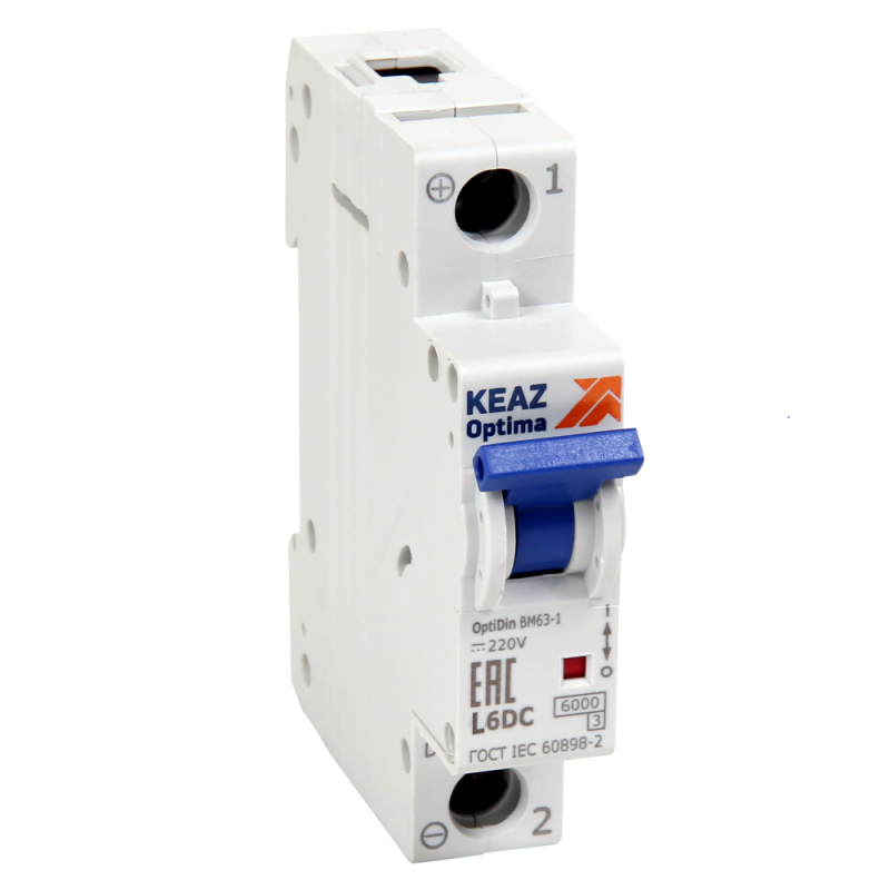выключатель автоматический модульный 1п l 6а optidin bm63-1l6-dc-ухл3-рег кэаз 280675 от BTSprom.by