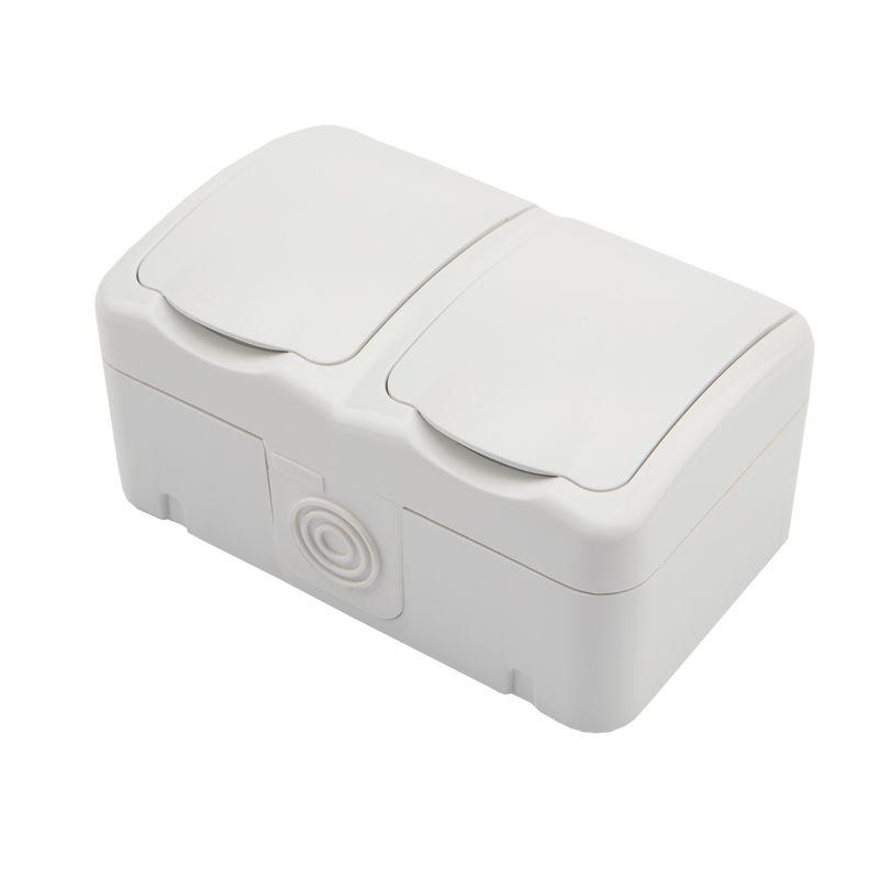 блок оп 2 розетки горизонт. mini og с заземл. керамика ip54 бел. kranz kr-78-0607 от BTSprom.by