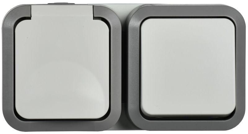 блок оп розетка + выключ. горизонт. tors 16а ip55 ts242 бел. iek ts-g10-6-55-v-k41 от BTSprom.by
