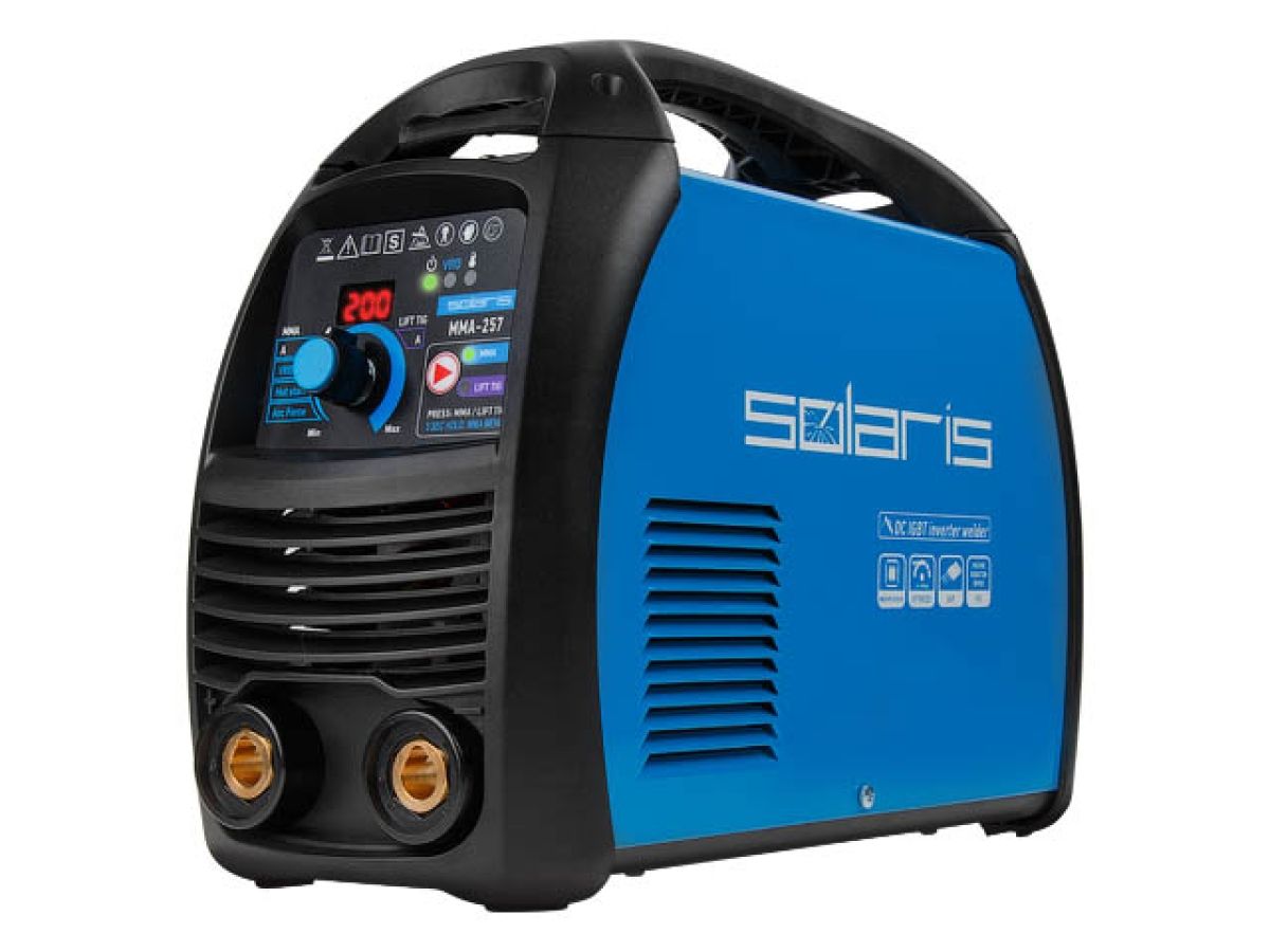 инвертор сварочный solaris mma-257 (230в, 20-200 а, 82в, электроды диам. 1.6-5.0 мм, вес 5.2 кг) mma-257 от BTSprom.by