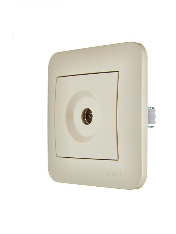  Розетка телевизионная проходная TV СП ASTI IP20 в сборе крем. LEZARD 7081-0303-129 фото в каталоге от BTSprom.by