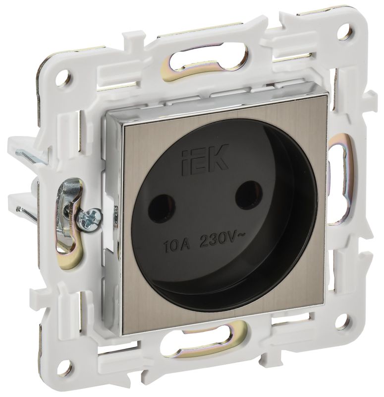 розетка skandy 10а без заземл. без защ. шторок sk-r02n никель iek sk-r10-10-k50 от BTSprom.by