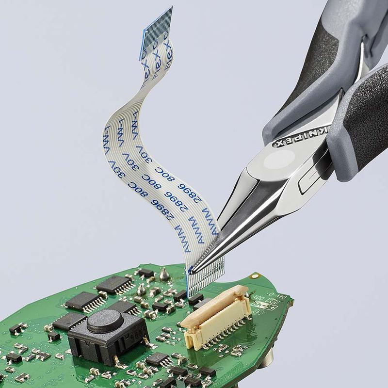  Плоскогубцы ЕSD захватные антистатические для электроники плоскокруглые губки L115мм двухкомпонентн. рукоятки Knipex KN-3522115ESD фото в каталоге от BTSprom.by