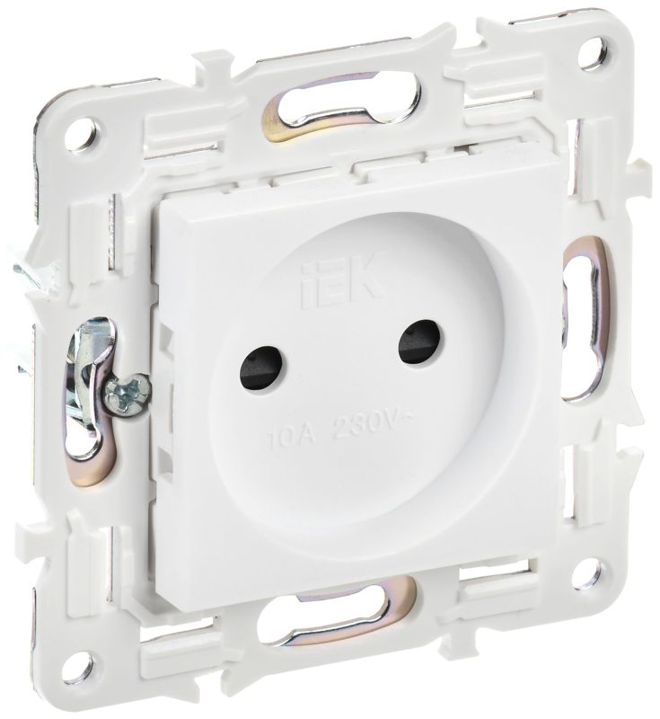 розетка skandy 10а без заземл. защ. шторки sk-r01w арктич. бел. iek sk-r13-10-k01 от BTSprom.by
