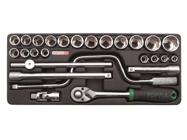 набор-сет головок 1/2" 26предм. 6гр. 434х176мм toptul gcat2604 от BTSprom.by
