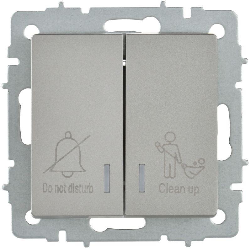  Выключатель 2-кл. BRITE 10А ВС10-2-9-БрС для отелей с индик. механизм сталь IEK BR-V20-2-10-K46 фото в каталоге от BTSprom.by