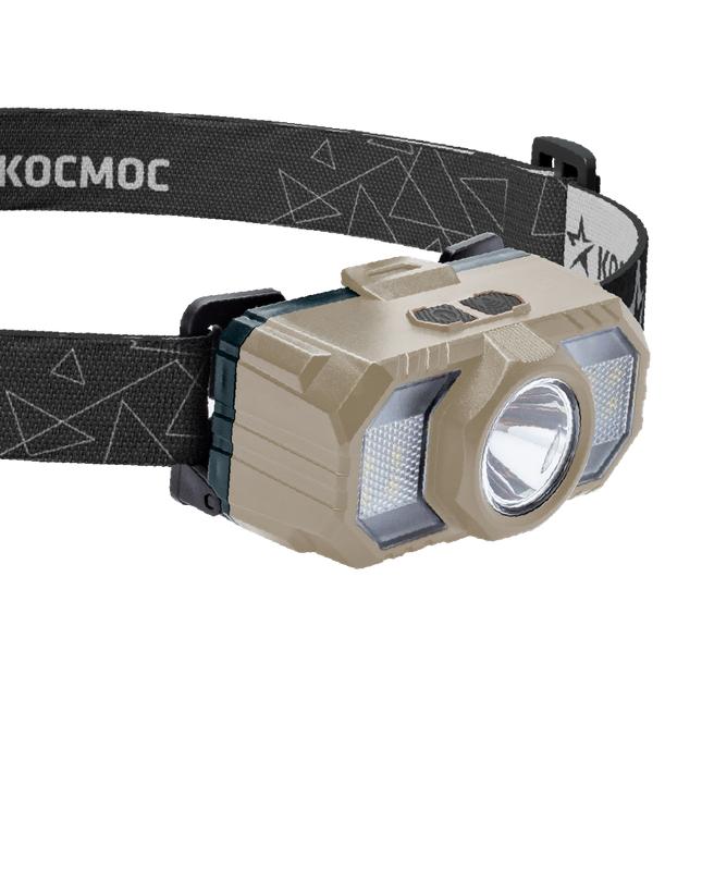 фонарь аккумуляторный налобный 2вт led+2вт smd led+красн. съемные li-ion 2x18650 1200ма.ч=2400 ма.ч корпус abs-пластик usb-шнур регулируемый эласт. ремешок космос koc506lit от BTSprom.by