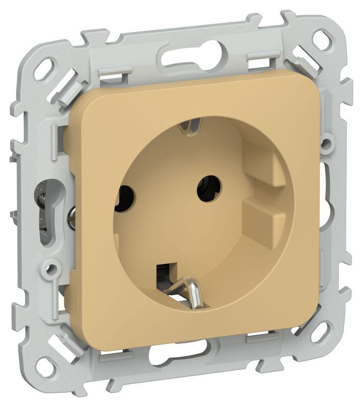 розетка сп flite рс11-1-флшм 16а с заземл. без защ. шторок безвинтовое крепление механизм шамуа iek fi-r11-16-1-k89 от BTSprom.by