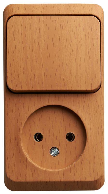  Блок ОП Этюд (1-м розетка без заземл. + 1-кл. выкл.) бук SE BPA16-204T фото в каталоге от BTSprom.by