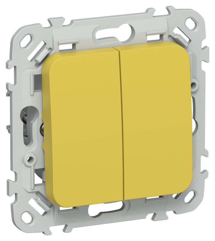 выключатель проходной 2-кл. сп flite вс62-1-0-флжк 10а механизм желт. карри iek fi-v22-0-10-1-k44 от BTSprom.by