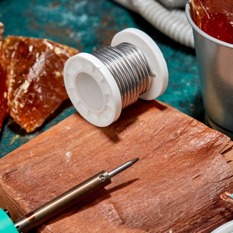  Припой с канифолью ПОС-61 100г d3мм (олово 61% свинец 39%) катушка Rexant 09-3174 фото в каталоге от BTSprom.by