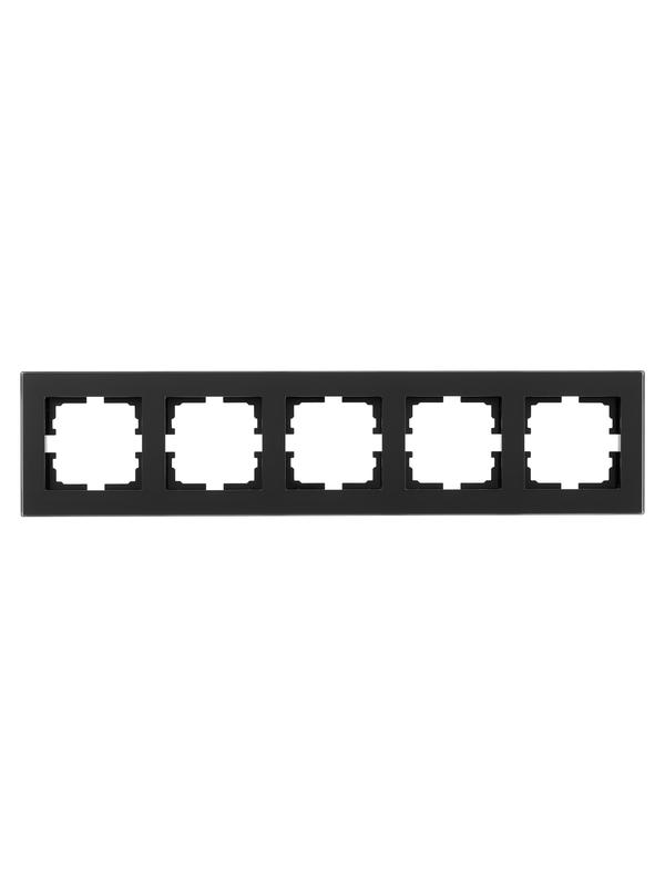  Рамка 5-местн. гориз. VESNA стекло черн. матов. LEZARD 742-5980-150 фото в каталоге от BTSprom.by