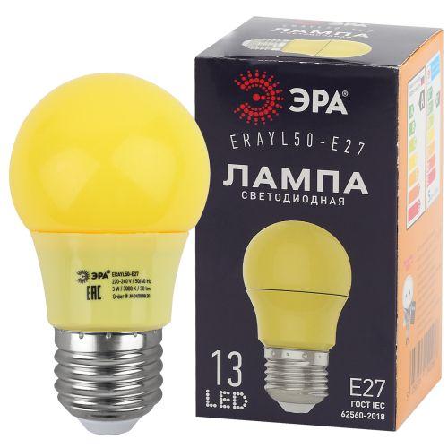 лампа светодиодная erayl50-e27 a50 3вт груша желт. e27 13smd для белт-лайт эра б0049581 от BTSprom.by