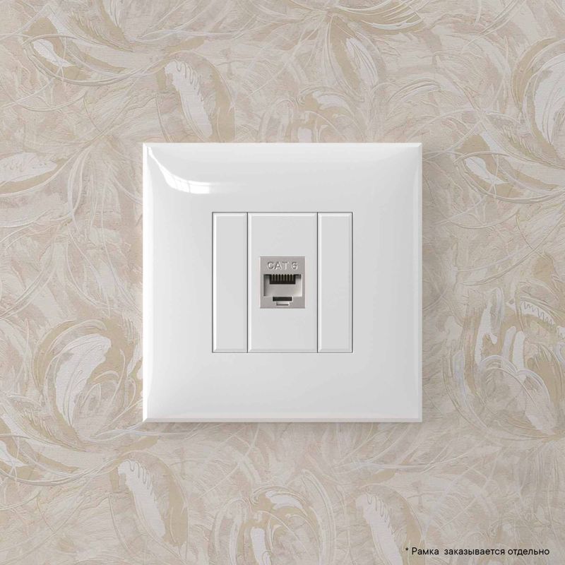  Розетка компьютерная 1-м СП Avanti "Белое облако" RJ45 кат.6 без шторок экранир. механизм DKC 4400793 фото в каталоге от BTSprom.by