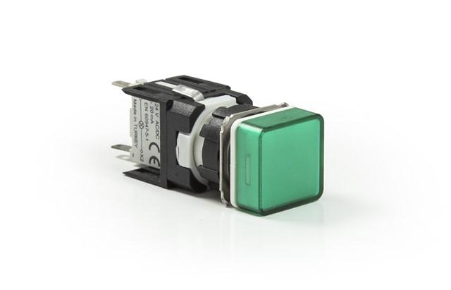 арматура сигнальная 16мм квадратная 12-24 ac/dc зел. emas d090kxy от BTSprom.by