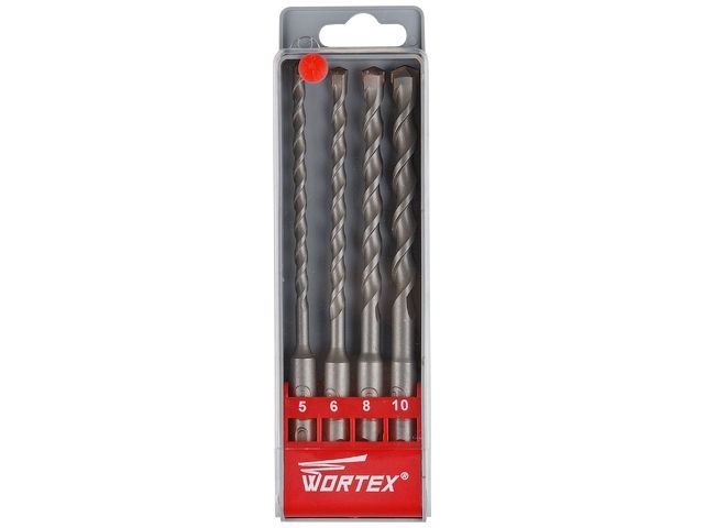 набор буров (сверл) sds-plus 4 шт. wortex (5, 6, 8, 10 мм х 160 мм) whds5010c10427 от BTSprom.by