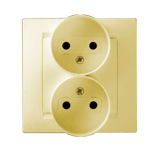 розетка 2-м сп simon15 16а ip20 250в без заземл. винт. клеммы сл. кость simon 1590457-031 от BTSprom.by