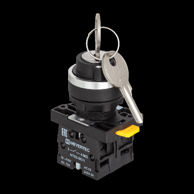 переключатель с ключом на 3 полож. с фиксацией 1 выемка в центре 2no ip54 mtb2-egz133 пластик овен 139429 от BTSprom.by