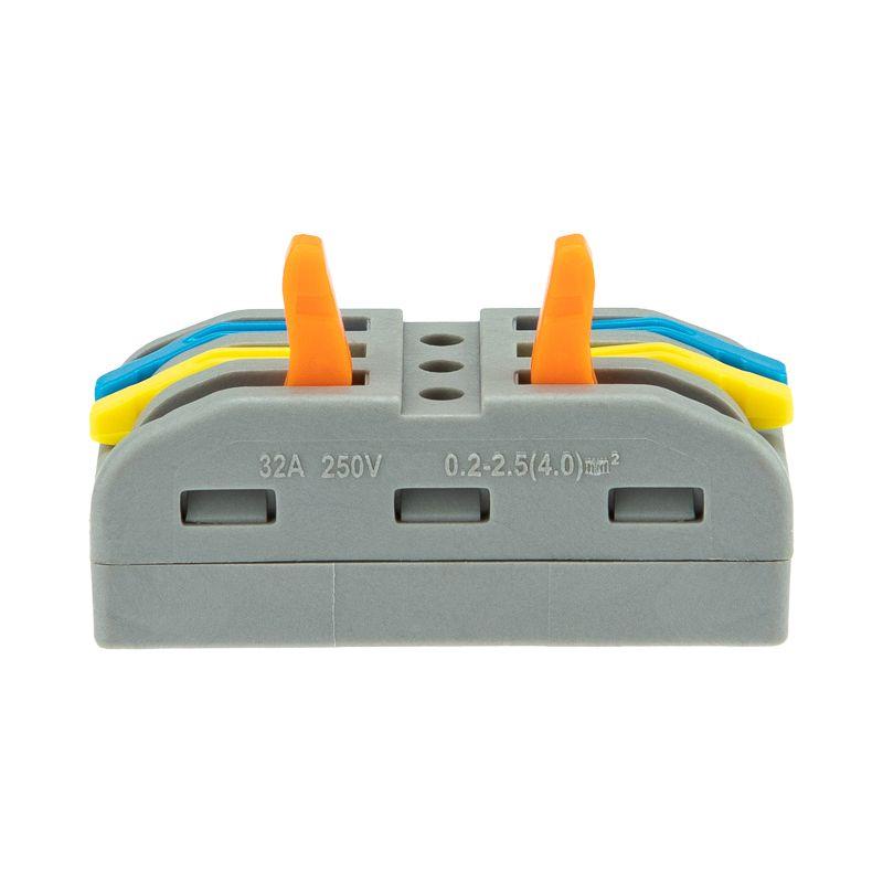  Клемма строительно-монтажная СМК проходная 222-423 3п 0.08-4кв.мм сер. (уп.5шт) Rexant 07-6263-3-05 фото в каталоге от BTSprom.by