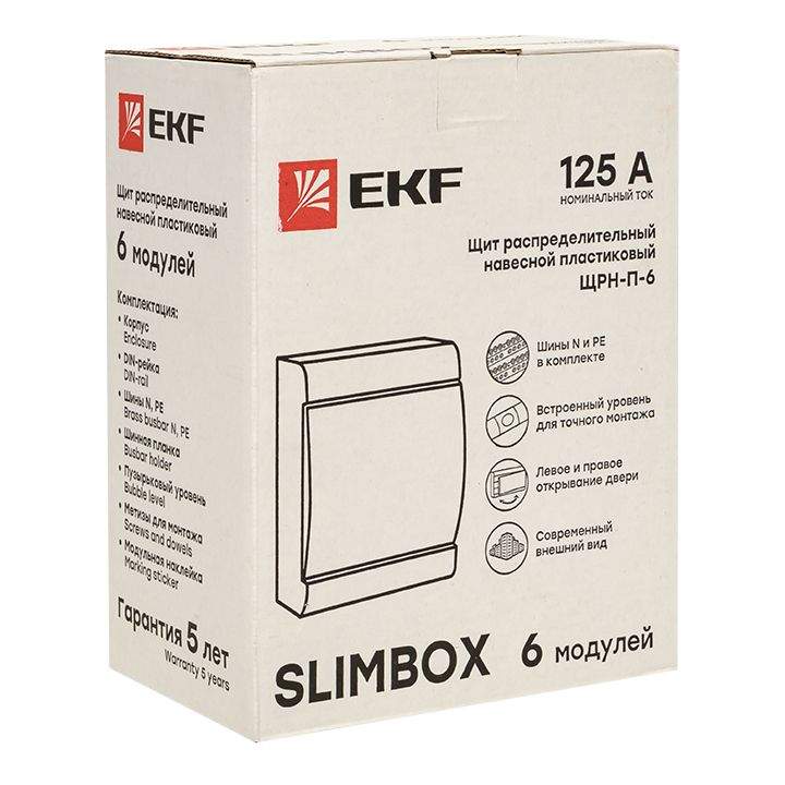  Щит ЩРН-П-6 "SlimBox" IP41 бел. дверца PROxima EKF sb-n-6w фото в каталоге от BTSprom.by