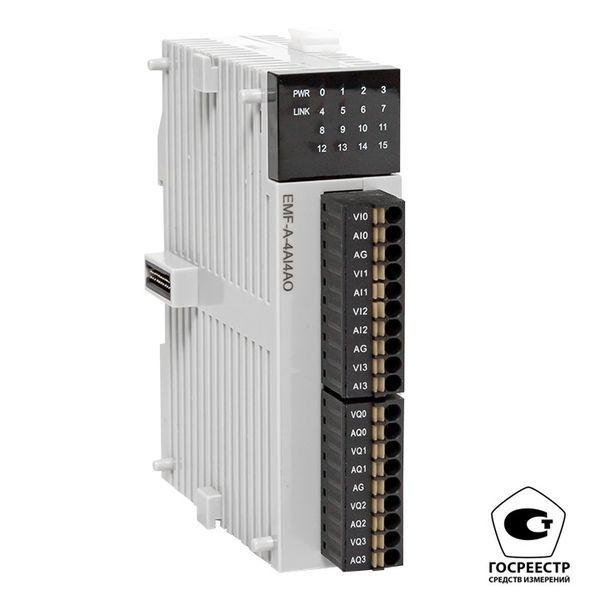 модуль аналогового в/в emf 4/4 pro-logic (с поверкой) ekf emf-a-4ai4ao-v от BTSprom.by