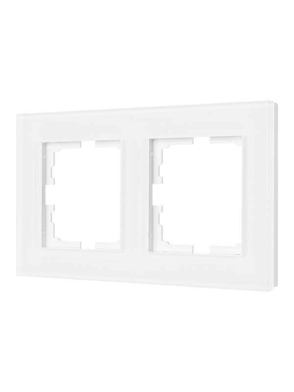  Рамка 2-местн. гориз. VESNA стекло бел. матов. LEZARD 742-5380-147 фото в каталоге от BTSprom.by