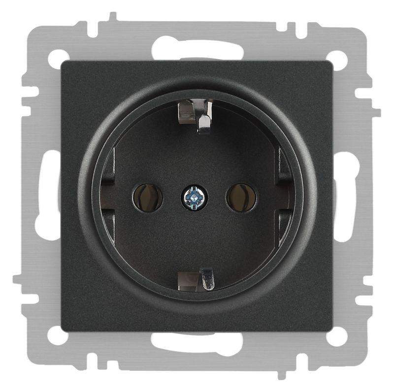 розетка 1-м сп accent 6-202-07 16а ip20 250в 2p+e schuko графит intro б0063697 от BTSprom.by