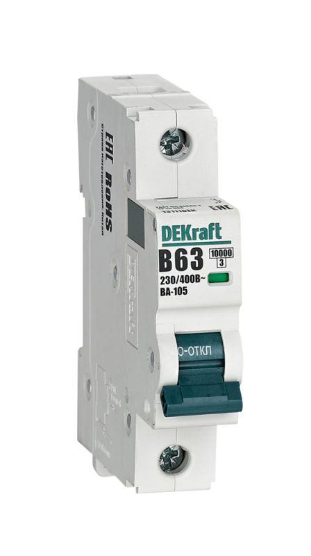 выключатель автоматический модульный 1п b 50а 10ка ва-105 dekraft 13110dek от BTSprom.by