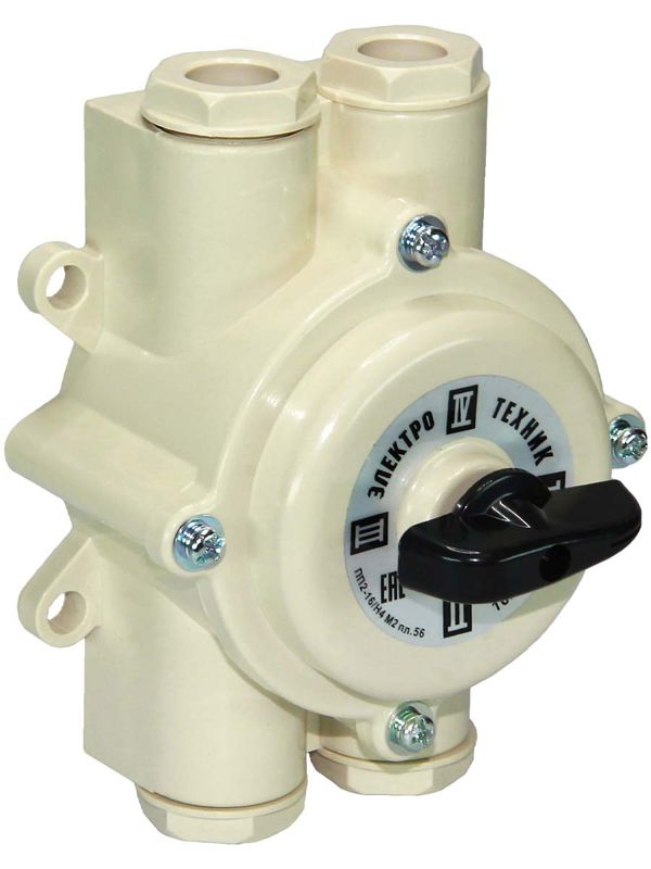 переключатель пакетный пп 2-16/н4 м2 пл. 56 16а; пластмассовый корпус; ip56 электротехник et008596 от BTSprom.by