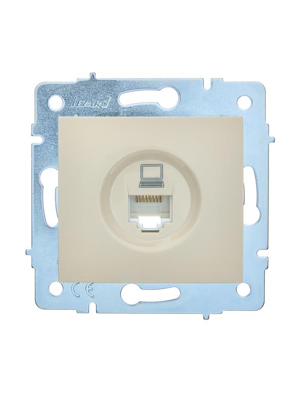 розетка компьютерная 1-м сп asti ip20 rj45 механизм cat 5e крем. lezard 7081-0388-139 от BTSprom.by