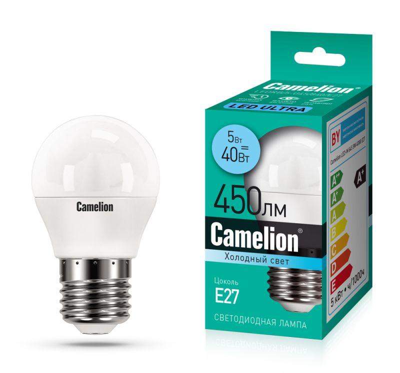 лампа светодиодная ledrb/5-g45/840/e27 5вт 220в led-m g45 4000к e27 camelion 15060 от BTSprom.by