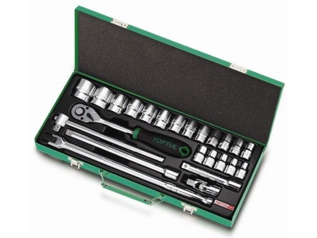 набор головок 1/2" 8-32мм 24предм. 6гр. метал.кейс toptul gcad2403 от BTSprom.by