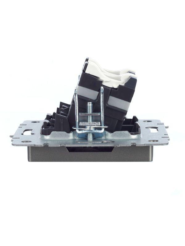  Розетка компьютерная двойн. СП RJ45 кат.5E BRITE РК10-2-БрС механизм сталь IEK BR-K20-1-K46 фото в каталоге от BTSprom.by