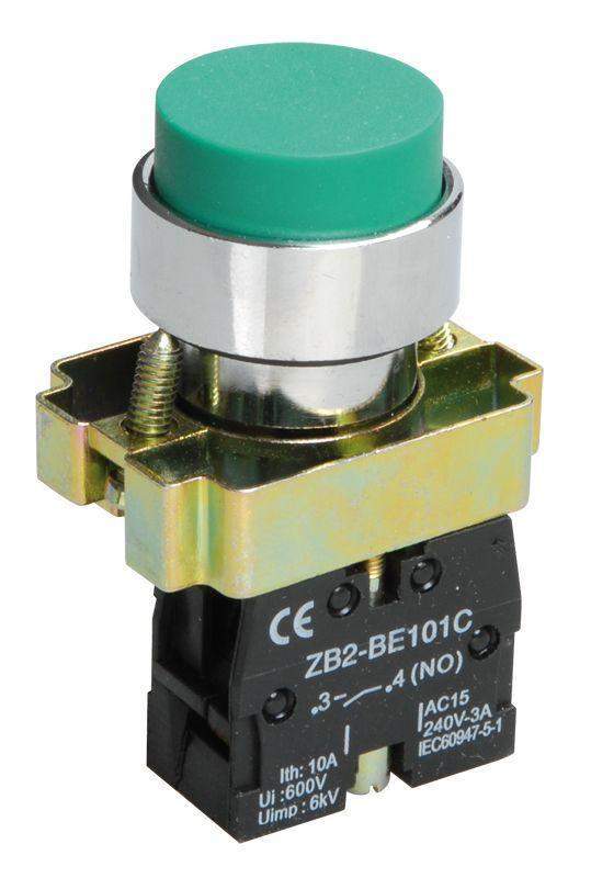 кнопка lay5-bl31 1но без подсветки зел. karat iek bbt70-bl-k06 от BTSprom.by