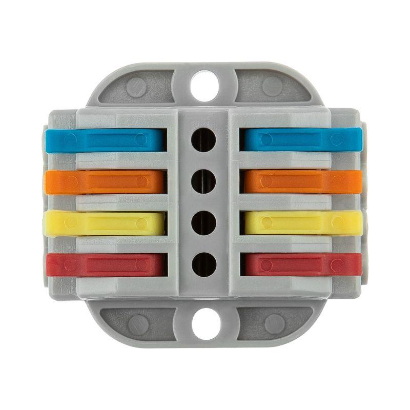  Клемма строительно-монтажная СМК проходная 222-424P 4п 0.08-4кв.мм с монтажной площадкой сер. (блист.5шт) Rexant 07-6264-5 фото в каталоге от BTSprom.by