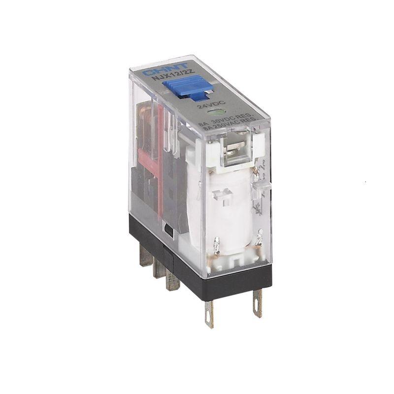 реле миниатюрное njx12/2z(bs) 8а ac 48в 2перекл. с тест. кнопкой (r) chint 526144 от BTSprom.by