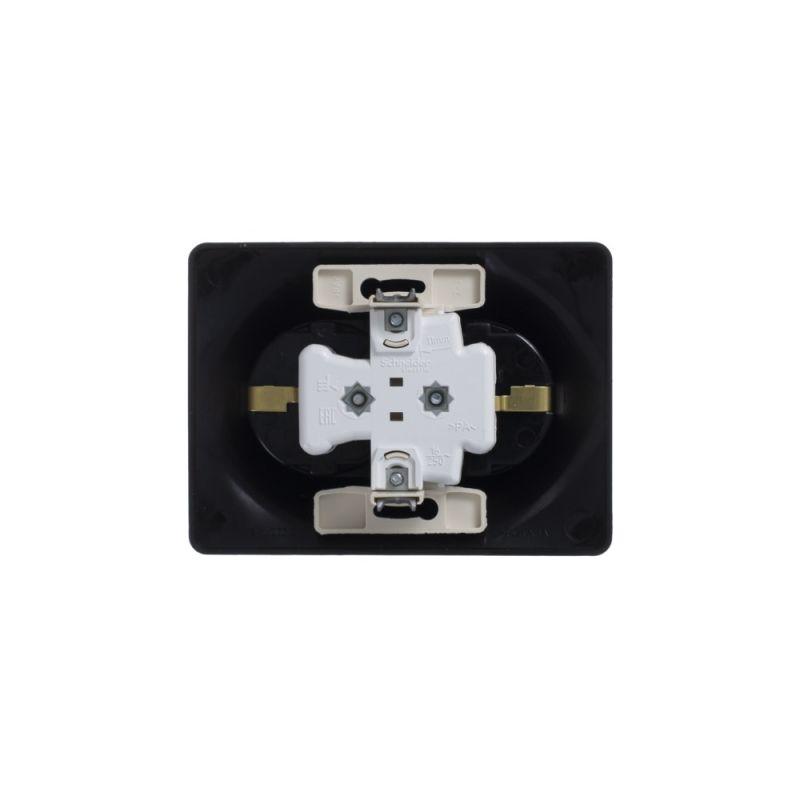  Розетка 2-м Glossa 16А с заземл. в сборе шоколад SE GSL000824 фото в каталоге от BTSprom.by