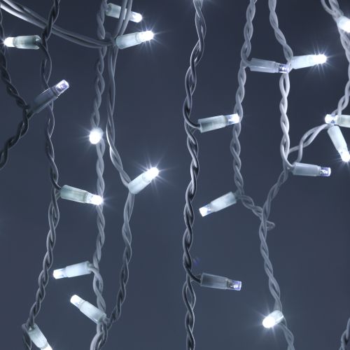  Гирлянда светодиодная "Бахрома" 2х1м 120LED холод. бел. IP65 220В бел. мерцание провод бел. каучук (без шнура питания) Эра Б0051891 фото в каталоге от BTSprom.by