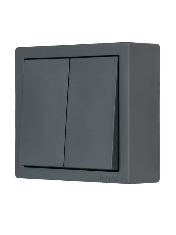 выключатель 2-кл. оп leto графит lezard 752-3400-101 от BTSprom.by