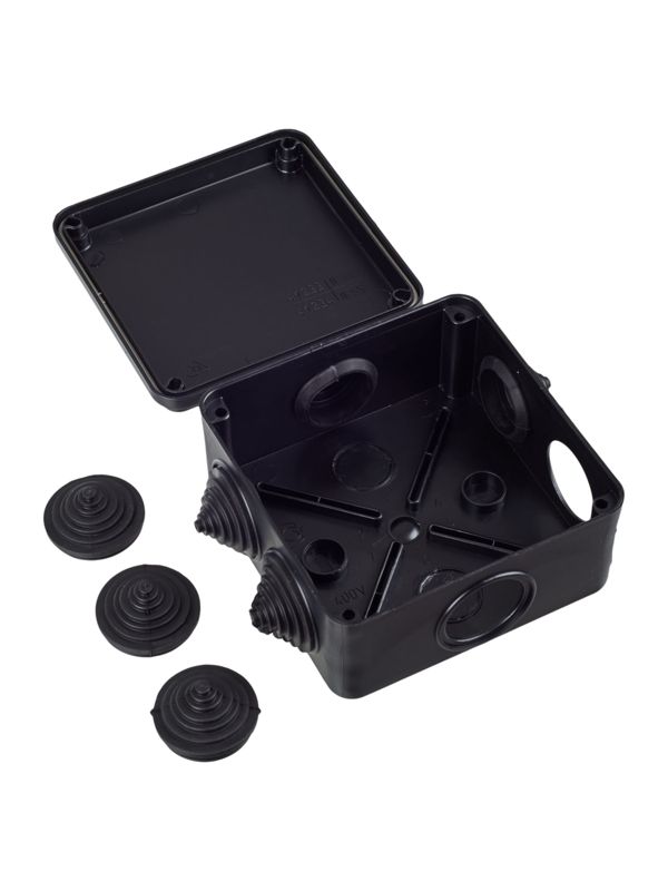  Коробка распаячная КМ41234 100х100х50мм IP55 6 вводов черн. IEK UKO11-100-100-050-K02-55 фото в каталоге от BTSprom.by