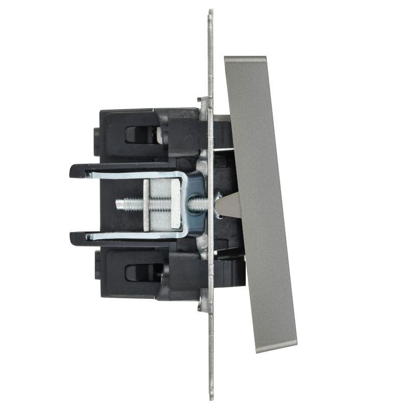  Выключатель 1-кл. СП BRITE ВС10-1-1-БрС 10А с индик. механизм сталь IEK BR-V10-1-10-K46 фото в каталоге от BTSprom.by