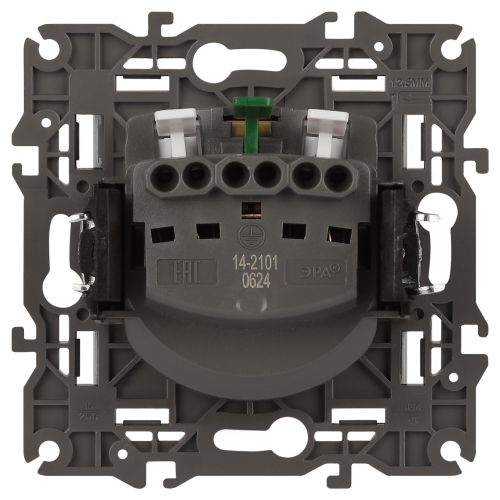  Розетка 1-м СП Эра Elegance 14-2101-03 16А IP20 16AX 250В 2P+E Schuko алюм. Эра Б0034266 фото в каталоге от BTSprom.by