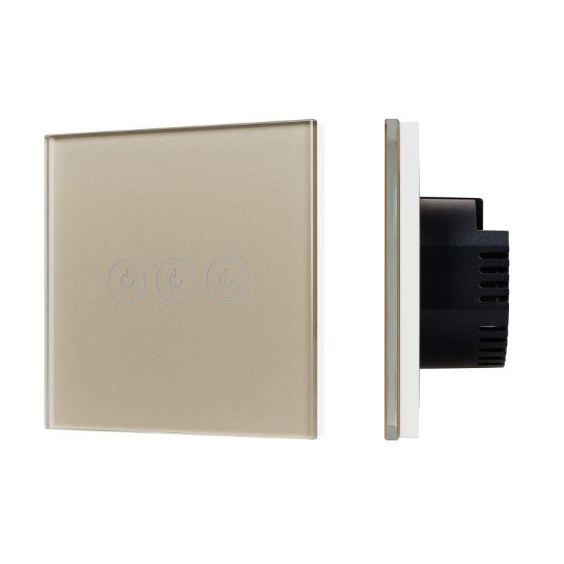 выключатель сенсорный swt-omali-s03-zb-gd (250в 10а zigbee) стекло arlight 050048 от BTSprom.by