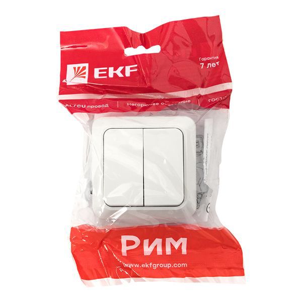  Выключатель 2-кл. ОП Рим 10А IP20 бел. EKF ENV10-023-10 фото в каталоге от BTSprom.by