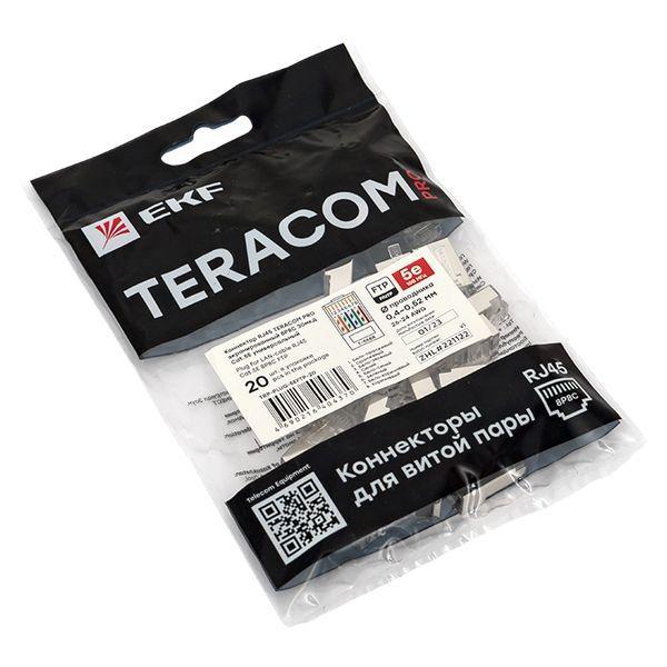  Коннектор RJ45 (8P8C) кат.5E экранир. 30мкд универс. (уп.20шт) TERACOM PRO EKF TRP-PLUG-5EFTP-20 фото в каталоге от BTSprom.by