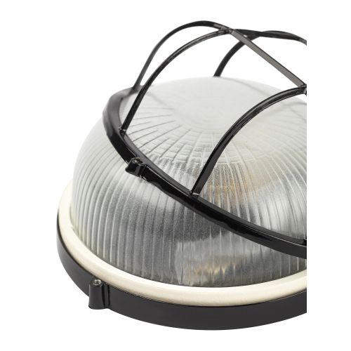  Светильник НБП 03-100-002 1х100Вт E27 IP54 акватермо алюм./стекло D240 круг черн. с решеткой Эра Б0063876 фото в каталоге от BTSprom.by